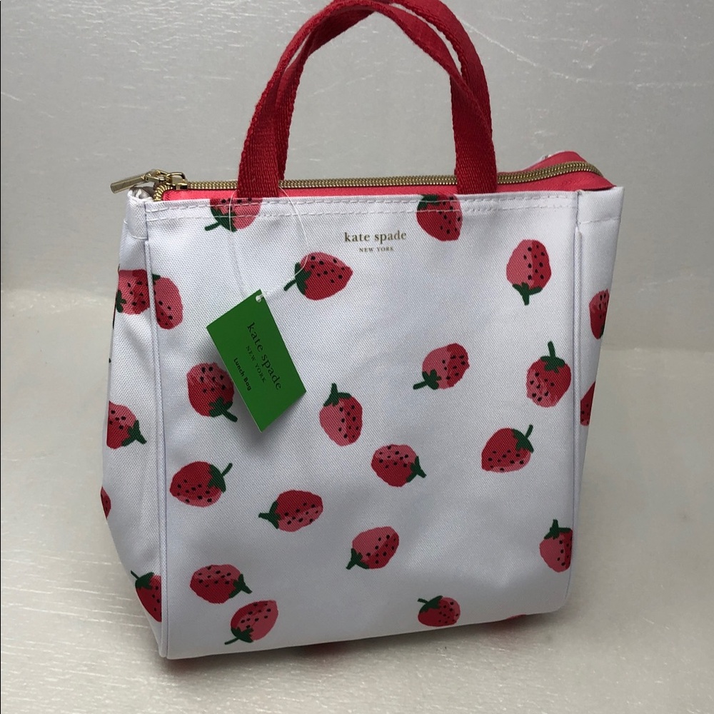 Kate Spade Strawberry Lunch Bag Insulated Zip Top - Picture 14 of 14